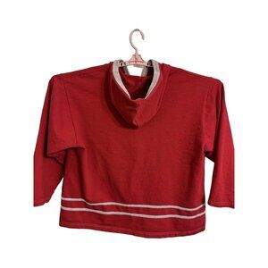 Vintage RAG USA Red Zip Hooded Sweatshirt Young Adult SZ M Y2K Patriotic